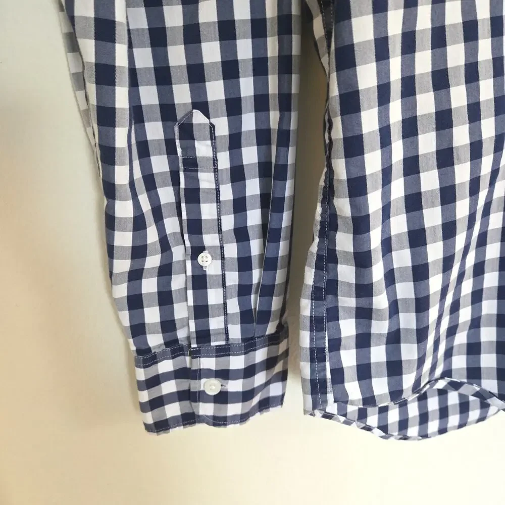 J.Crew Men's Performance Slim Untucked Gingham Button Down Shirt L